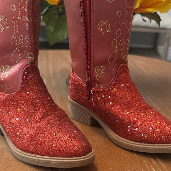 Disney Red and Gold Kids Boots - Picture 3 of 4